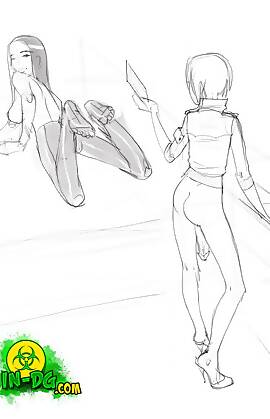 IDG Sketches And Pin-ups by InnocentDickGirls (Chapter 04 - cristine and priya in the library)